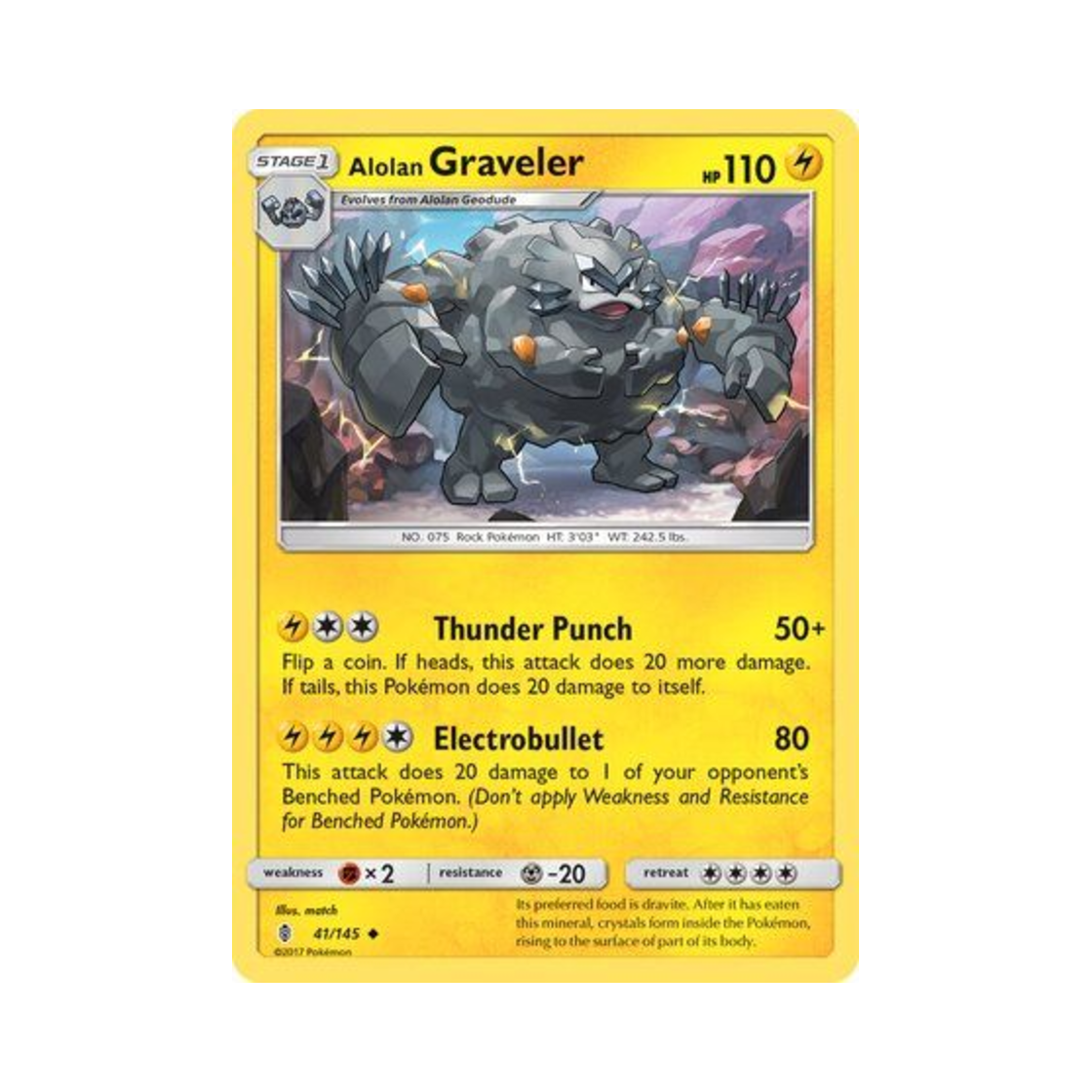 포켓몬 TCG 알로라 데구리 U 가디언스 라이징 (영문판)(Pokemon TCG Alolan Graveler U Guardians Rising (English Ver.)) - 1