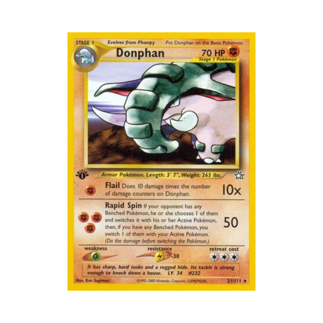 포켓몬 TCG 코리갑 R 네오 제네시스 (영문판)(Pokemon TCG Donphan R Neo Genesis (English Ver.)) - 1