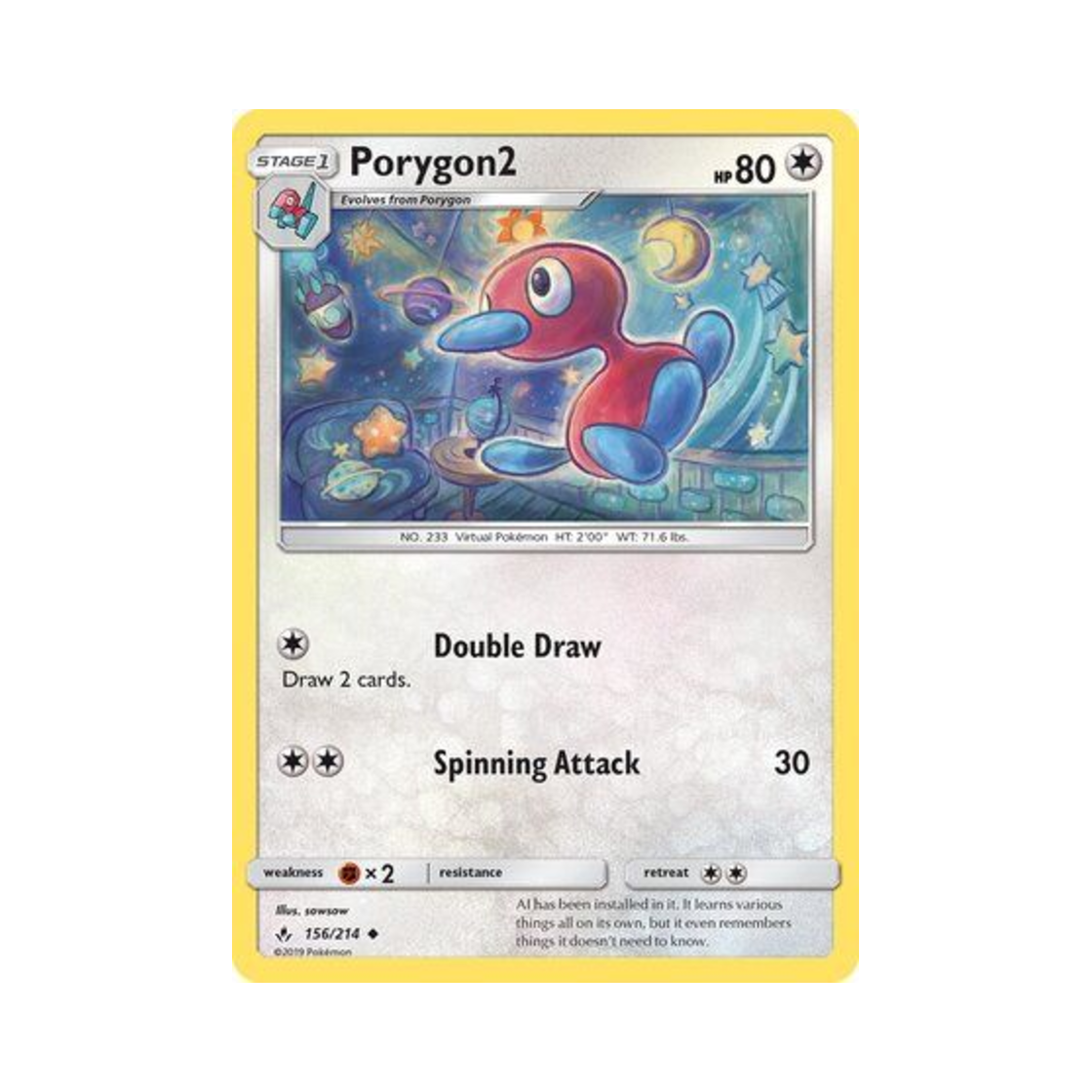 포켓몬 TCG 폴리곤2 U 언브로큰 본즈 (영문판)(Pokemon TCG Porygon2 U Unbroken Bonds (English Ver.))