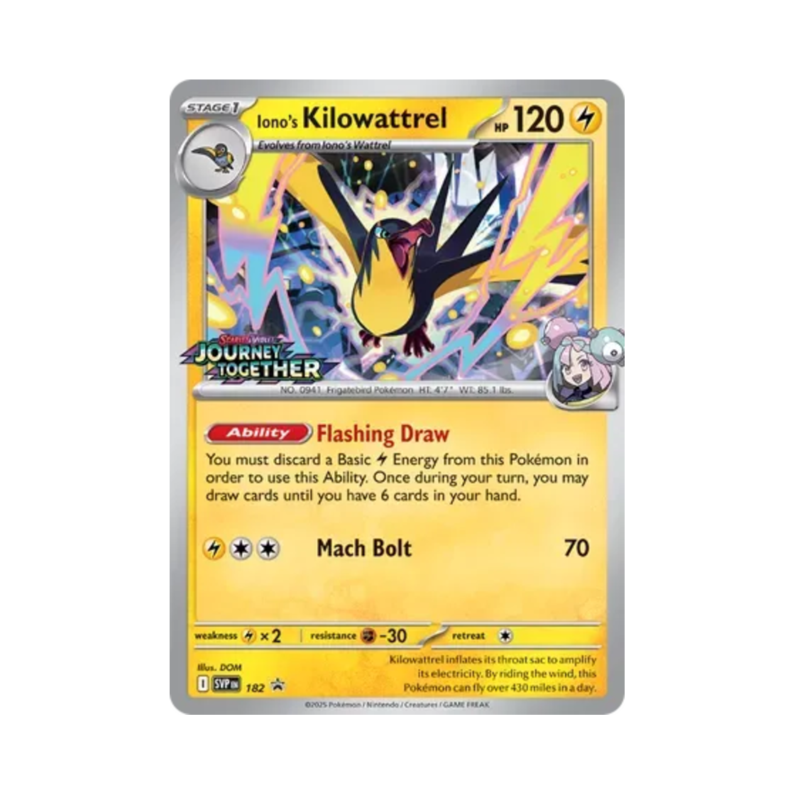 포켓몬 TCG 모야모의 찌리비크 P 스칼렛 & 바이올렛 프로모 카드 (영문판)(Pokemon TCG Iono's Kilowattrel P Scarlet & Violet Promos (English Ver.)) - 1