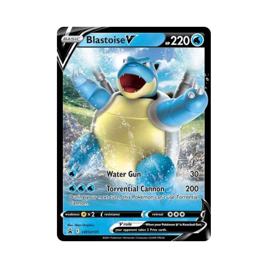 포켓몬 TCG 거북왕 V P 소드 & 실드 프로모카드 (영문판)(Pokemon TCG Blastoise V P Sword & Shield Promos (English Ver.)) - 1