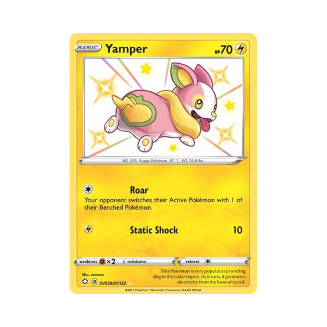 포켓몬 TCG 멍파치 RS 샤이닝 페이츠 (영문판)(Pokemon TCG Yamper RS Shining Fates (English Ver.)) - 1