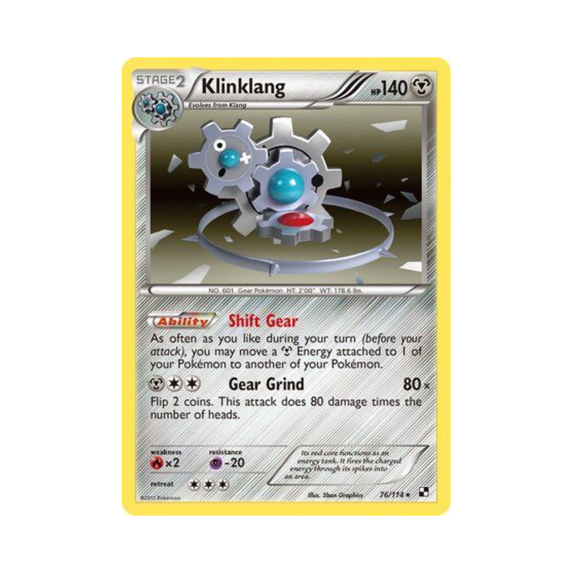 포켓몬 TCG 기기기어르 RH 블랙 & 화이트 (영문판)(Pokemon TCG Klinklang RH Black & White (English Ver.)) - 1