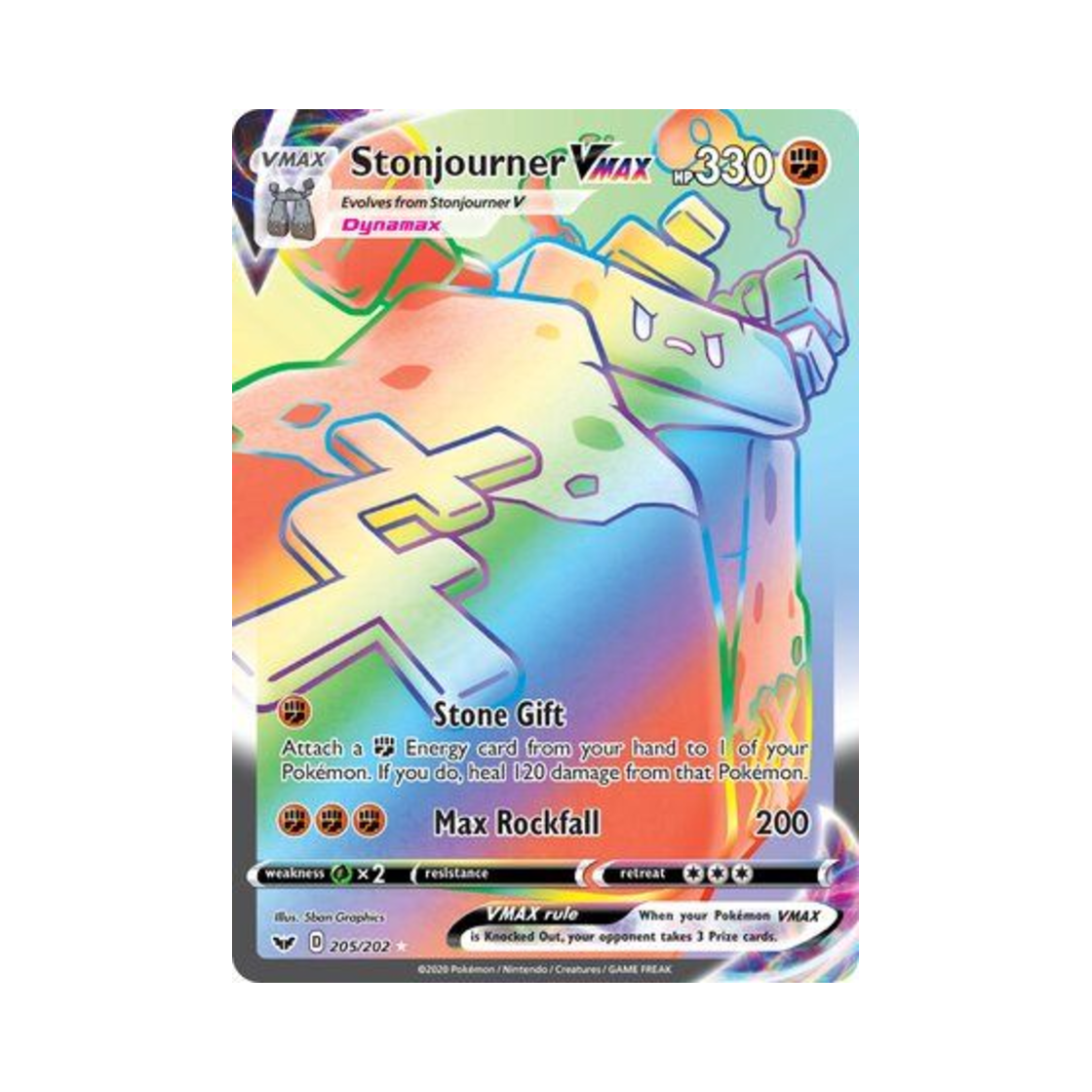 포켓몬 TCG 돌헨진 VMAX RR 소드 & 실드 (영문판)(Pokemon TCG Stonjourner VMAX RR Sword & Shield (English Ver.)) - 1