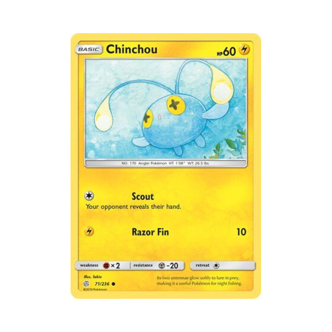 포켓몬 TCG 초라기 C 코스믹 이클립스 (영문판)(Pokemon TCG Chinchou C Cosmic Eclipse (English Ver.)) - 1