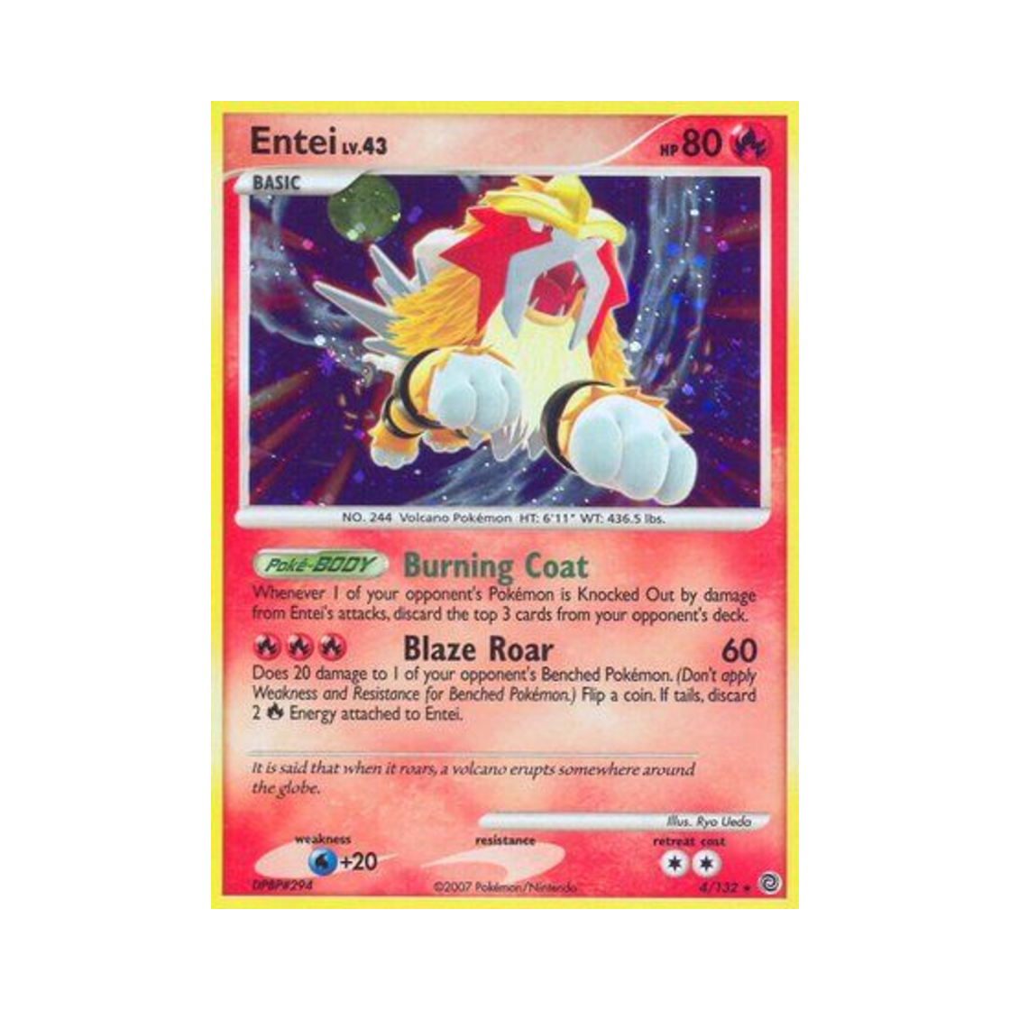 포켓몬 TCG 앤테이 RH 시크릿 원더스 (영문판)(Pokemon TCG Entei RH Secret Wonders (English Ver.))
