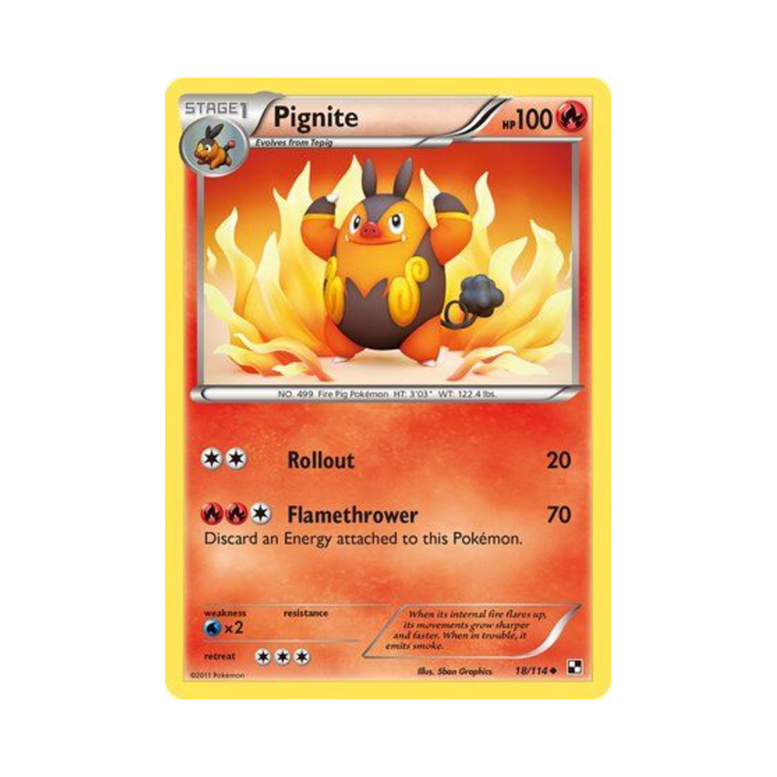 포켓몬 TCG 챠오꿀 U 블랙 & 화이트 (영문판)(Pokemon TCG Pignite U Black & White (English Ver.))