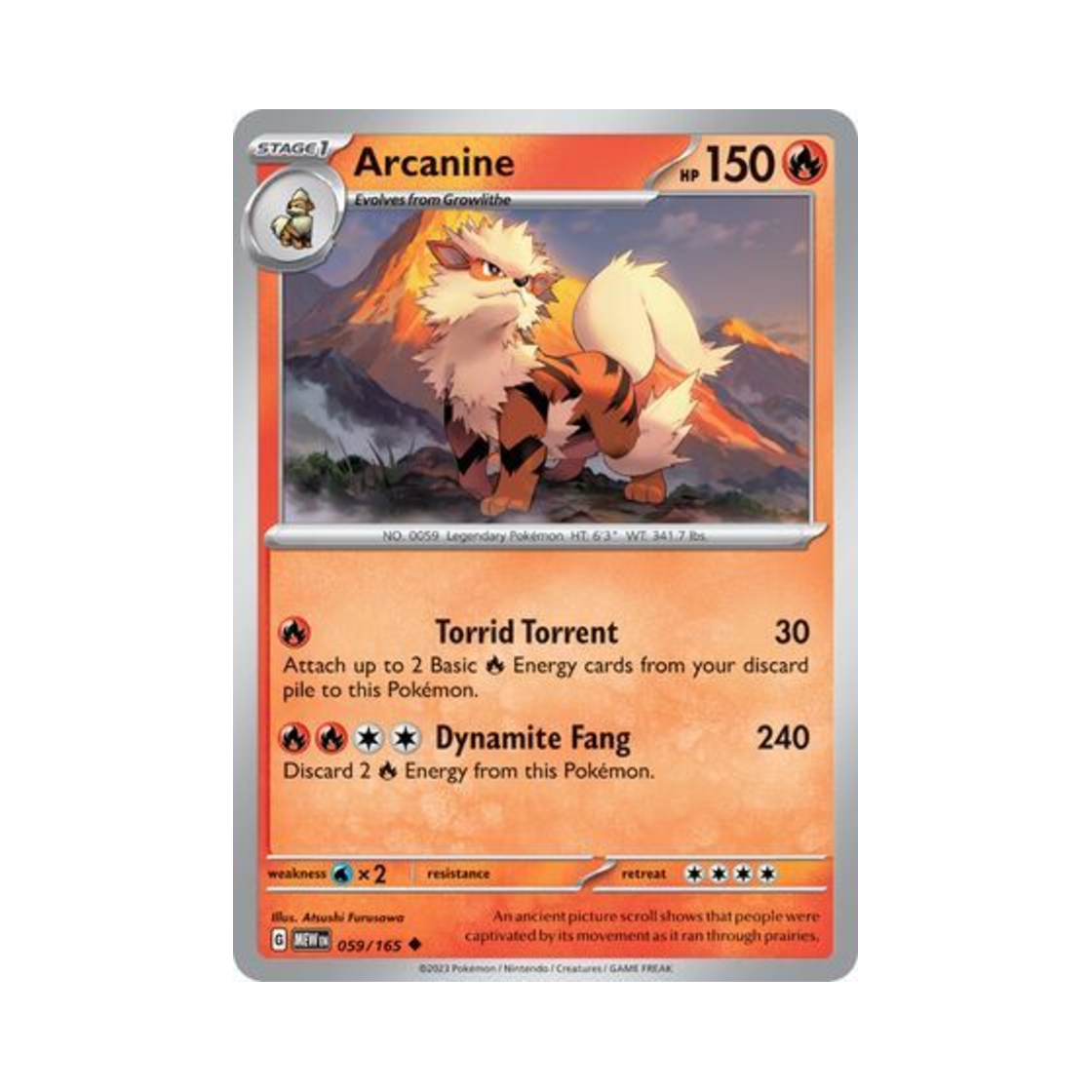 포켓몬 TCG 윈디 U 스칼렛 & 바이올렛 151 (영문판)(Pokemon TCG Arcanine U Scarlet & Violet 151 (English Ver.)) - 1