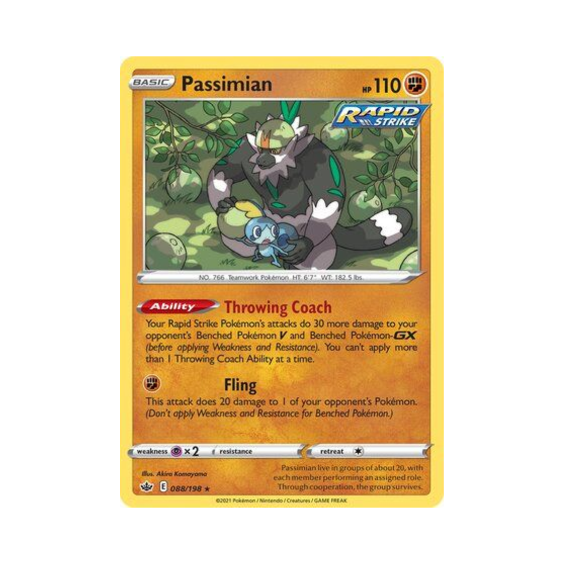 포켓몬 TCG 내던숭이 R 칠링 레인 (영문판)(Pokemon TCG Passimian R Chilling Reign (English Ver.)) - 1