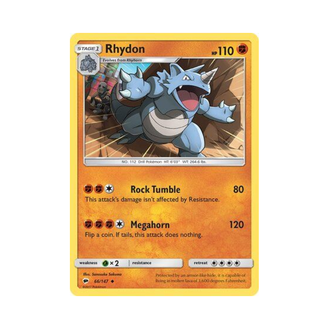 포켓몬 TCG 코뿌리 U 버닝 쉐도우 (영문판)(Pokemon TCG Rhydon U Burning Shadows (English Ver.)) - 1
