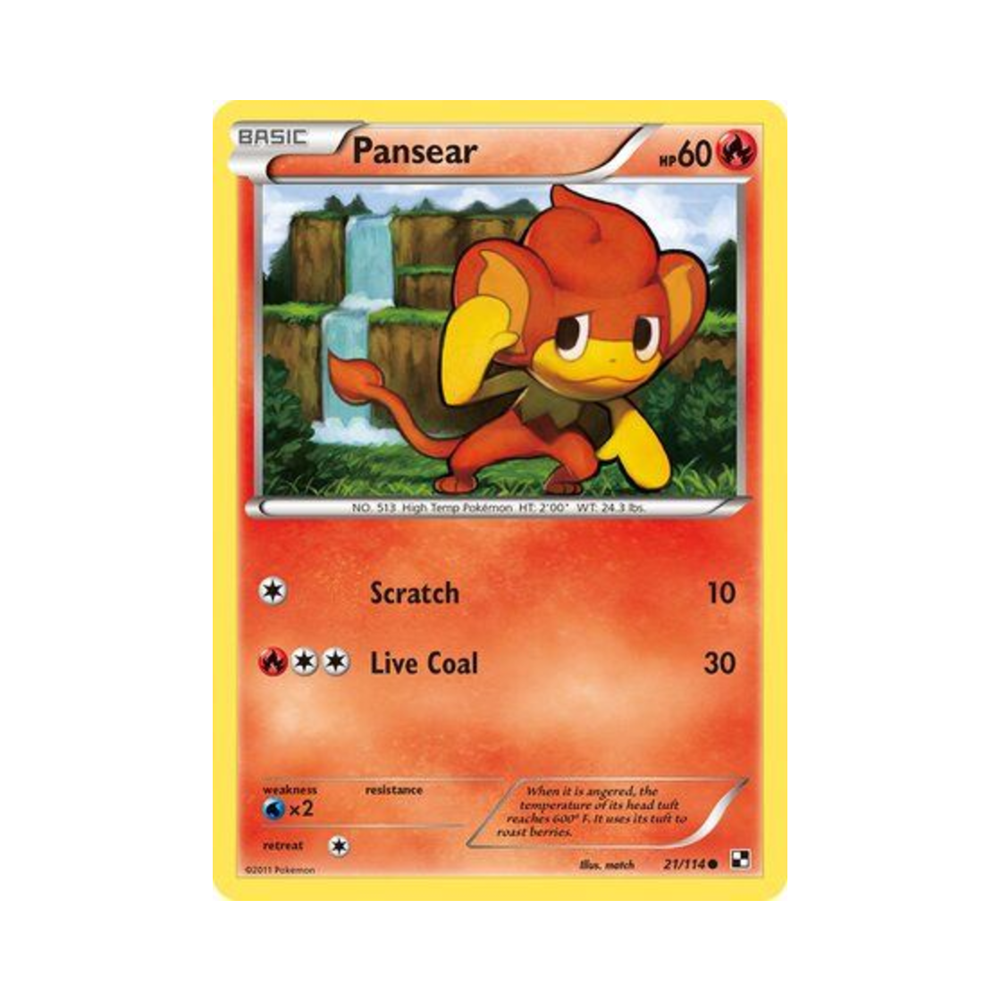 포켓몬 TCG 바오프 C 블랙 & 화이트 (영문판)(Pokemon TCG Pansear C Black & White (English Ver.))