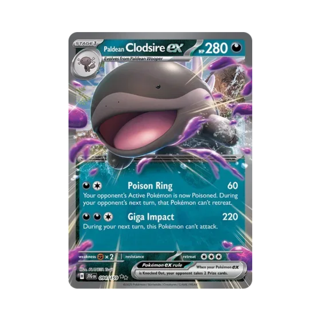 포켓몬 TCG 팔데아 토오 ex DR 저니 투게더 (영문판)(Pokemon TCG Paldean Clodsire ex DR Journey Together (English Ver.)) - 1