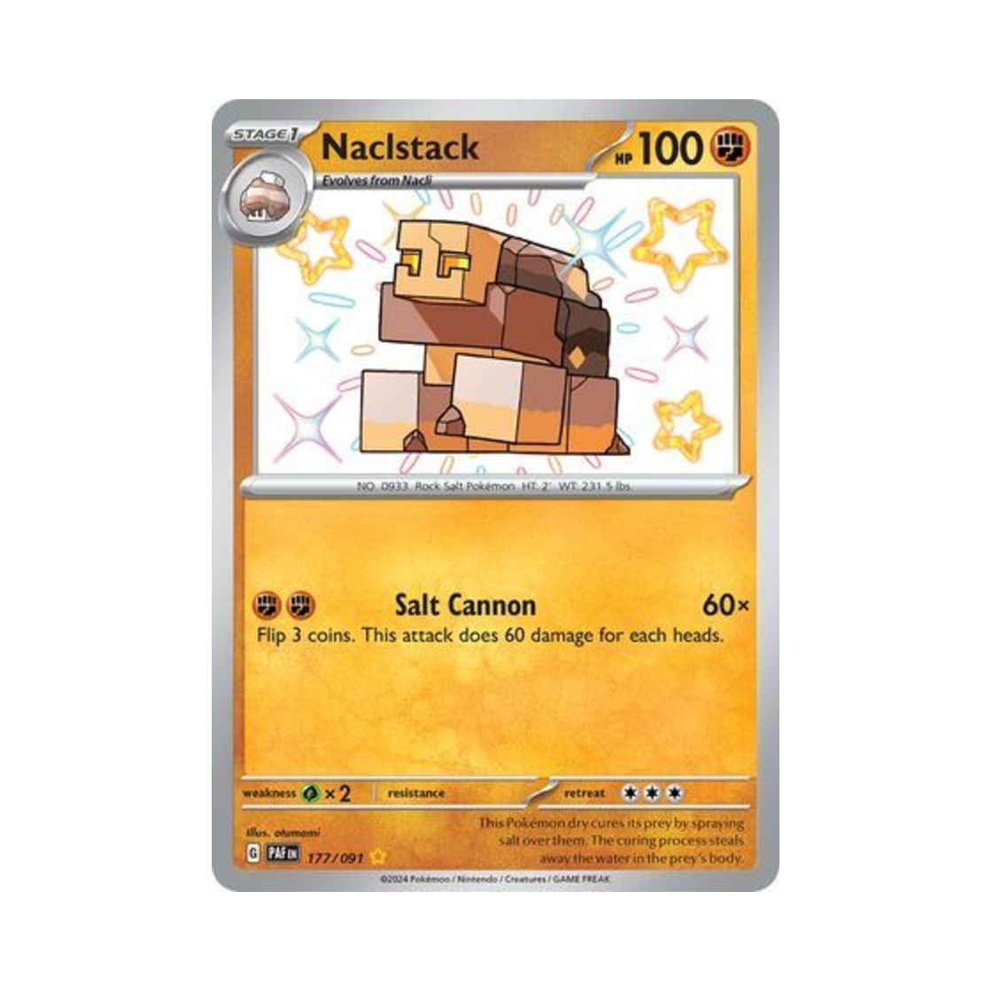 포켓몬 TCG 스태솔트 SR 팔데아 페이트 (영문판)(Pokemon TCG Naclstack SR Paldean Fates (English Ver.))