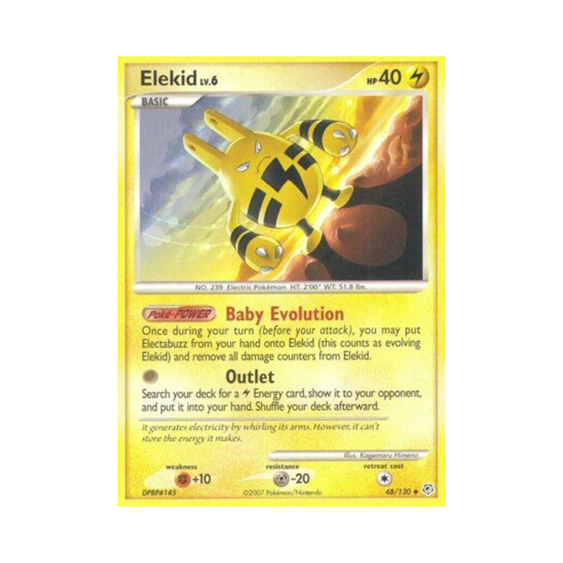포켓몬 TCG 에레키드 U 다이아몬드 & 펄 (영문판)(Pokemon TCG Elekid U Diamond & Pearl (English Ver.)) - 1
