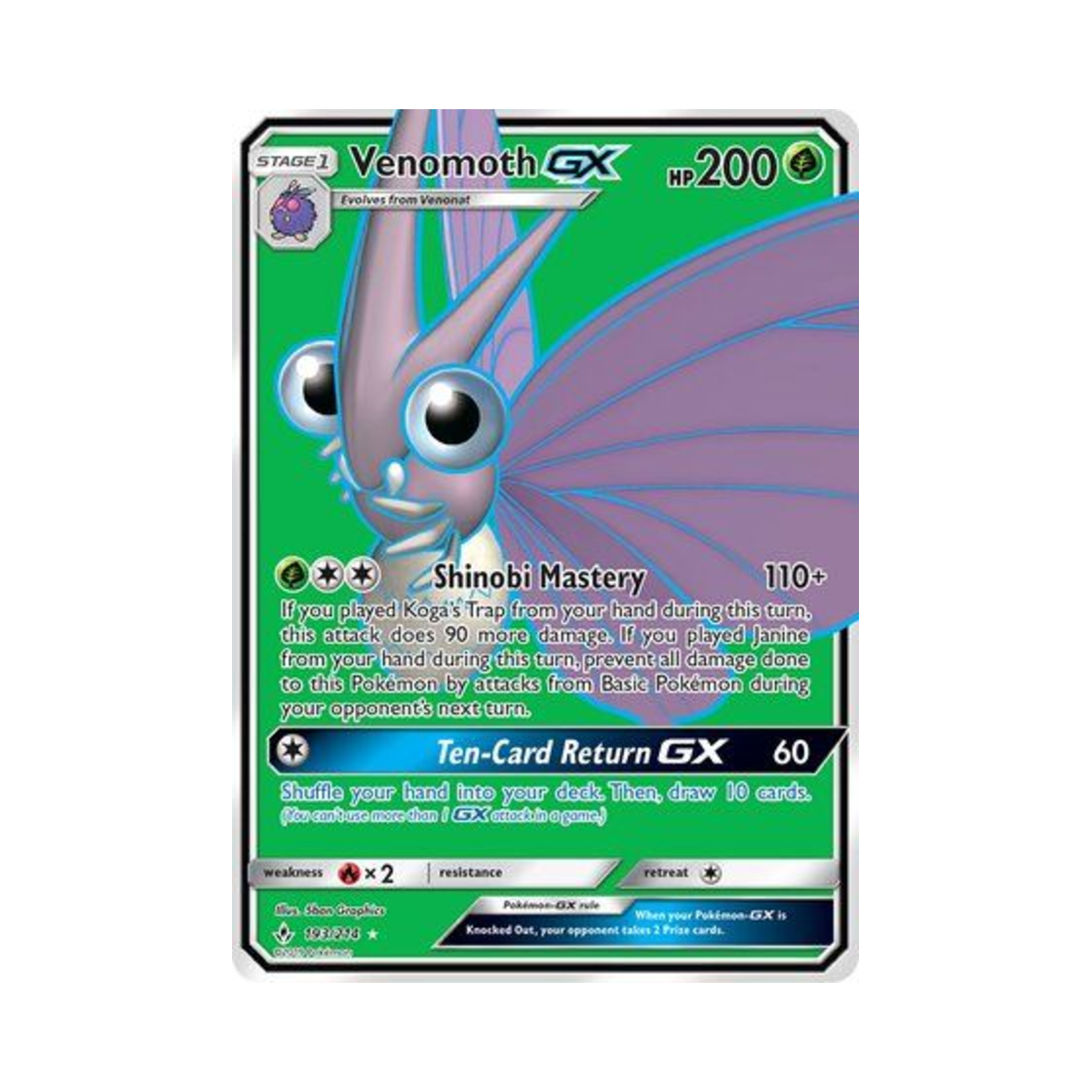 포켓몬 TCG 도나리 GX RU 언브로큰 본즈 (영문판)(Pokemon TCG Venomoth GX RU Unbroken Bonds (English Ver.))