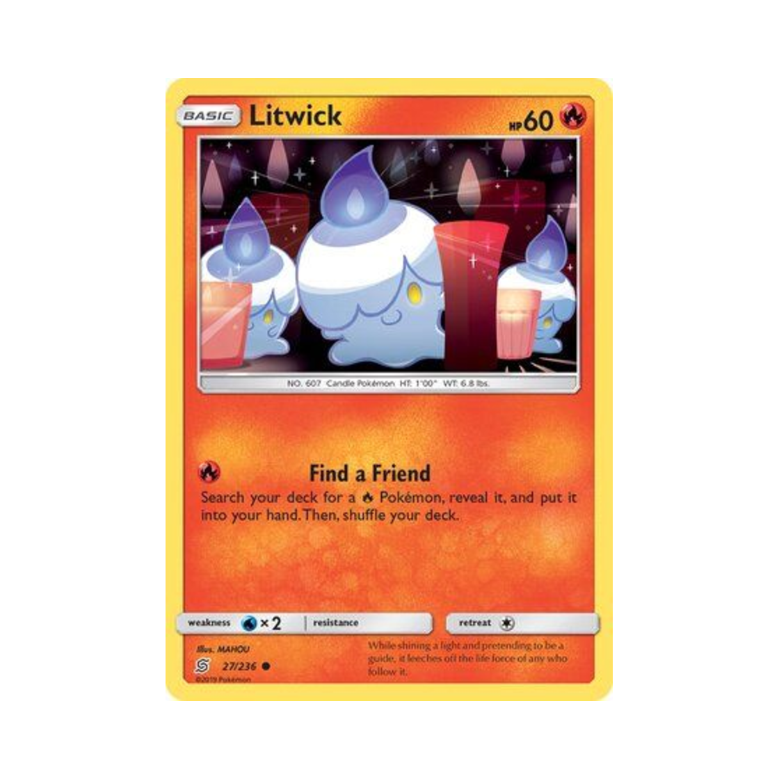 포켓몬 TCG 불켜미 C 유니파이드 마인즈 (영문판)(Pokemon TCG Litwick C Unified Minds (English Ver.))