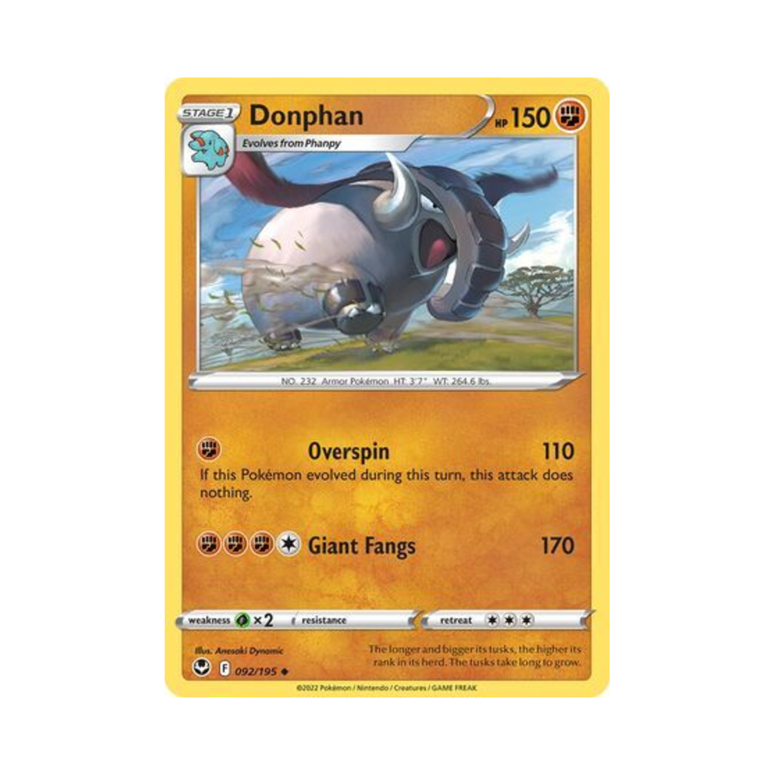 포켓몬 TCG 코리갑 U 실버 템페스트 (영문판)(Pokemon TCG Donphan U Silver Tempest (English Ver.)) - 1