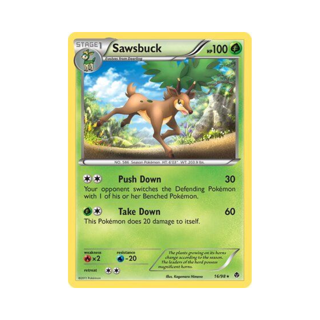 포켓몬 TCG 바라철록 R 이머징 파워스 (영문판)(Pokemon TCG Sawsbuck R Emerging Powers (English Ver.))
