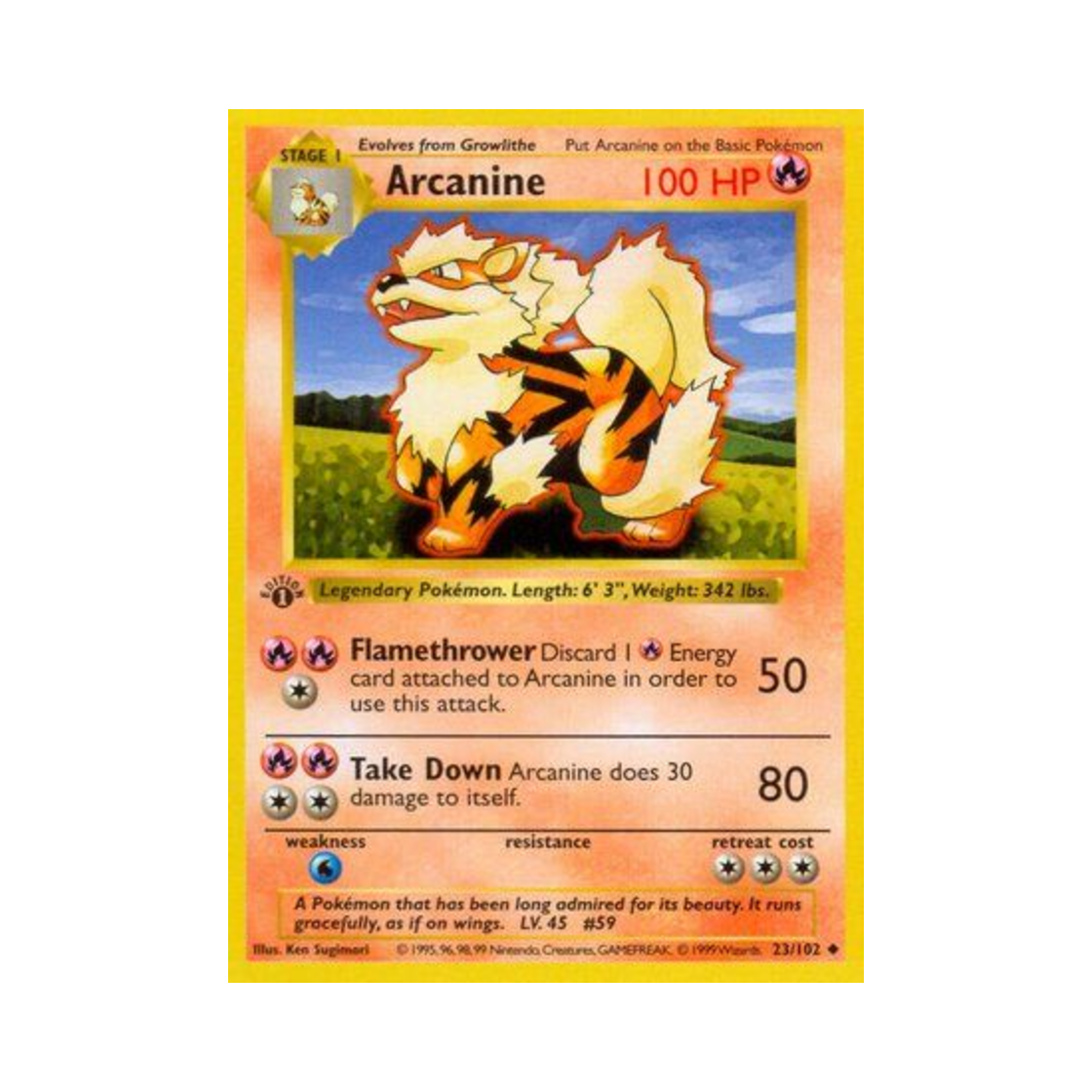 포켓몬 TCG 윈디 U 베이스 세트 (영문판)(Pokemon TCG Arcanine U Base Set (English Ver.)) - 1