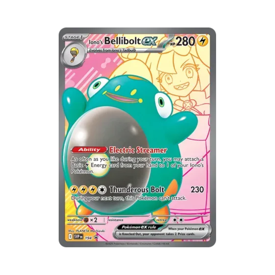 포켓몬 TCG 모야모의 찌리배리 ex P 스칼렛 & 바이올렛 프로모 카드 (영문판)(Pokemon TCG Iono's Bellibolt ex P Scarlet & Violet Promos (English Ver.)) - 1