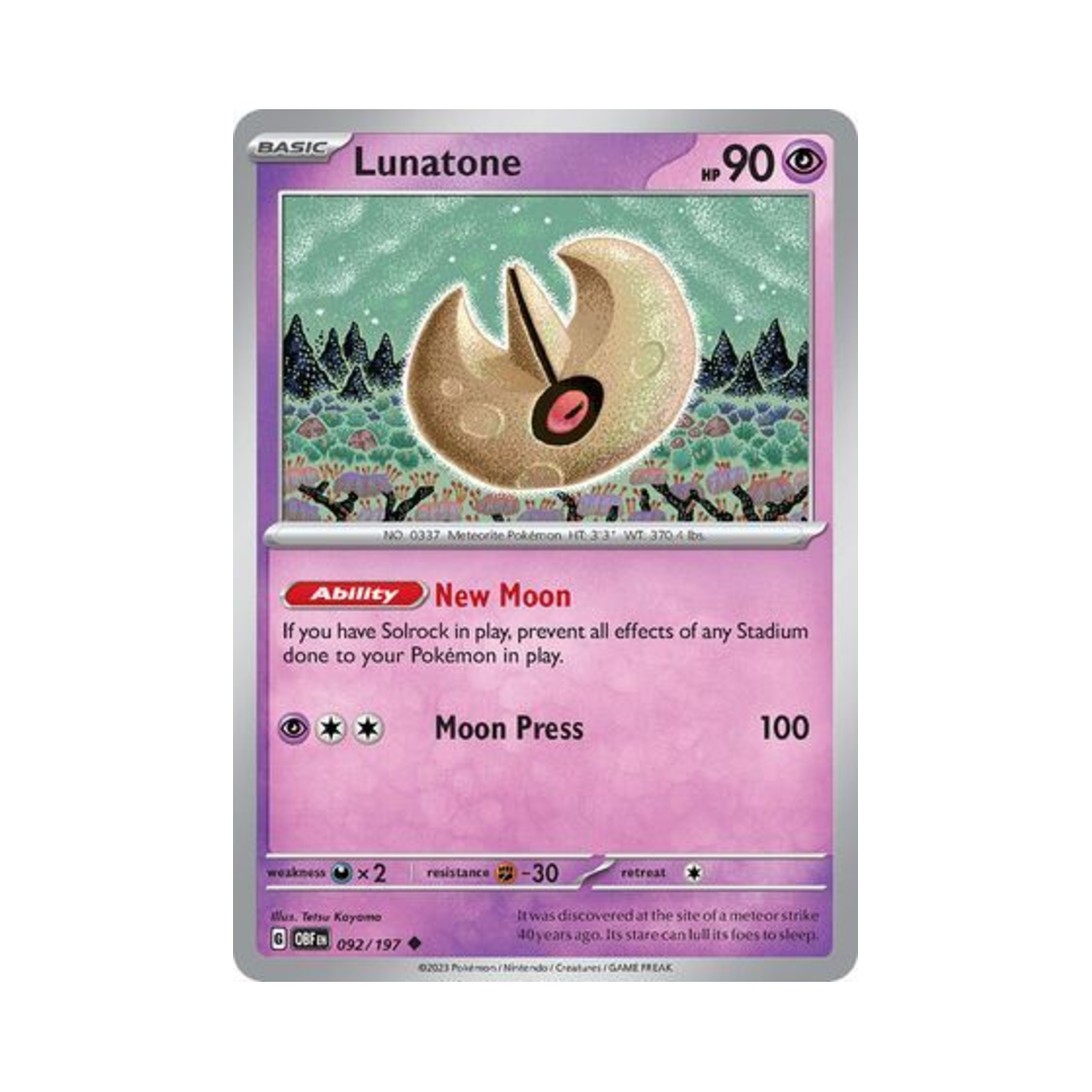 포켓몬 TCG 루나톤 U 옵시디언 플레임즈 (영문판)(Pokemon TCG Lunatone U Obsidian Flames (English Ver.)) - 1