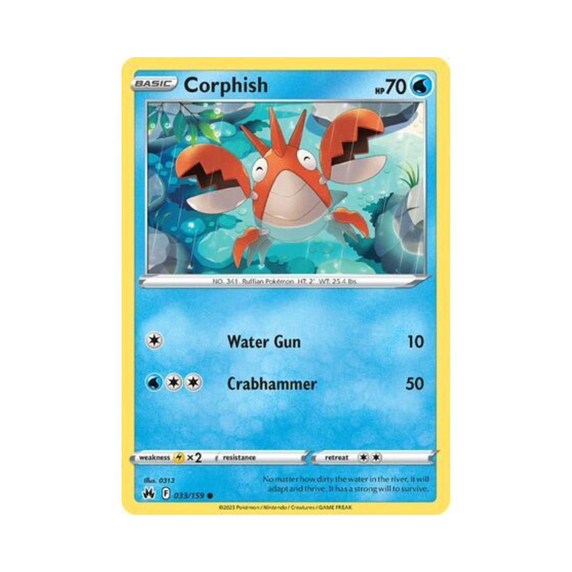포켓몬 TCG 가재군 C 크라운 제니스 (영문판)(Pokemon TCG Corphish C Crown Zenith (English Ver.)) - 1