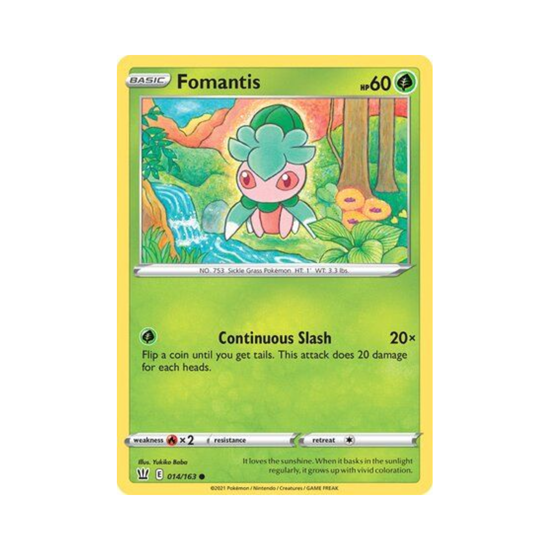포켓몬 TCG 짜랑랑 C 배틀 스타일즈 (영문판)(Pokemon TCG Fomantis C Battle Styles (English Ver.))