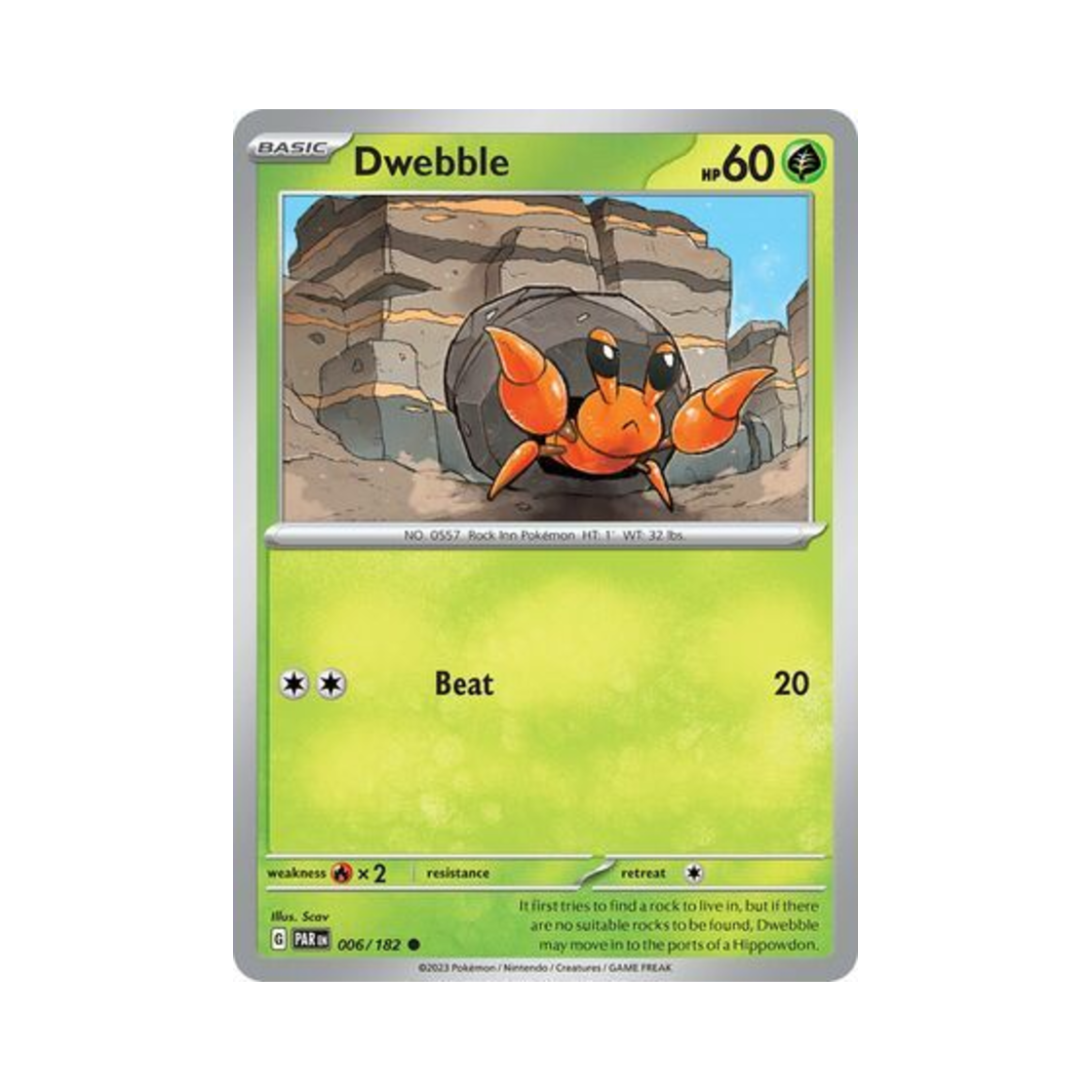 포켓몬 TCG 돌살이 C 파라독스 리프트 (영문판)(Pokemon TCG Dwebble C Paradox Rift (English Ver.)) - 1