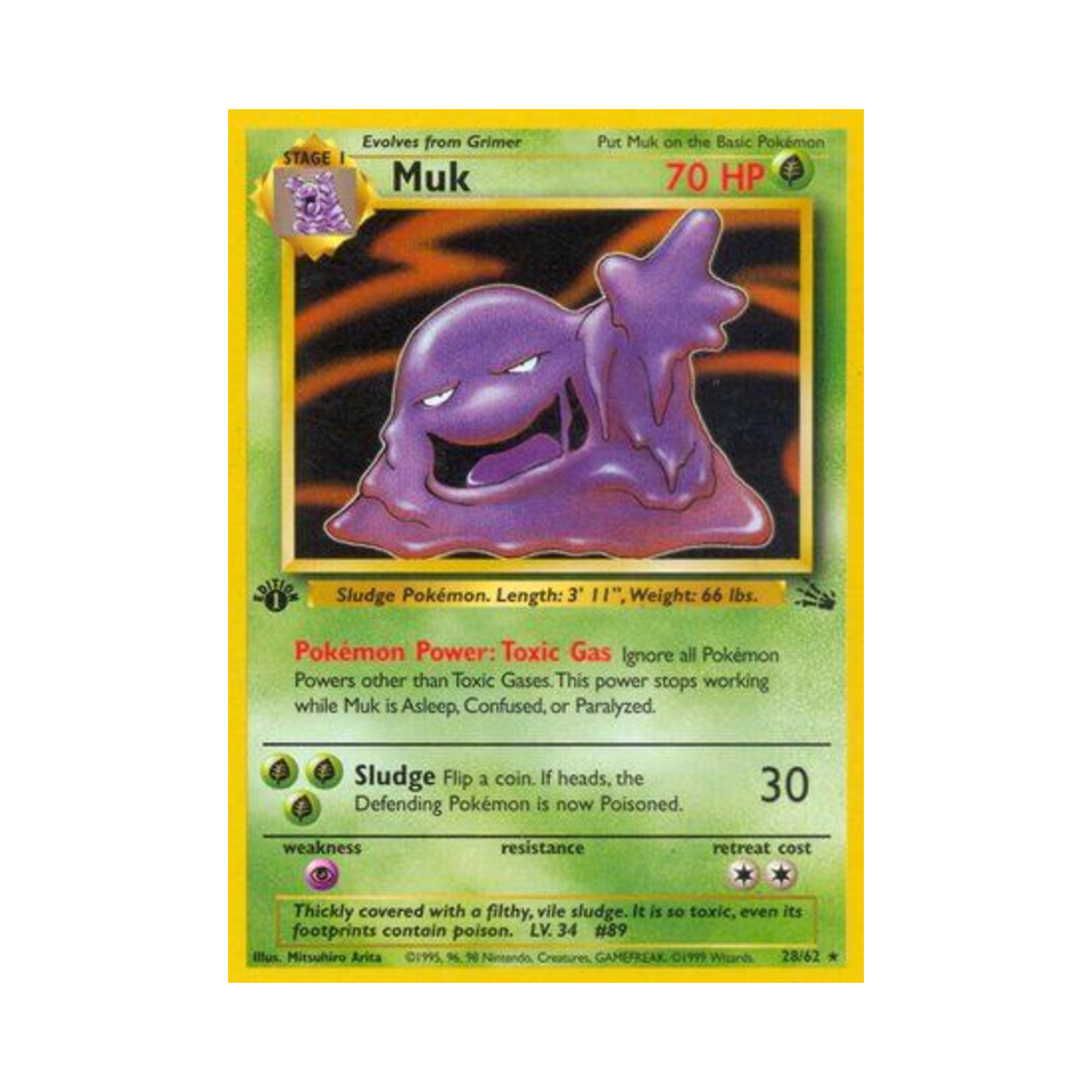 포켓몬 TCG 질뻐기 R 포실 (영문판)(Pokemon TCG Muk R Fossil (English Ver.))