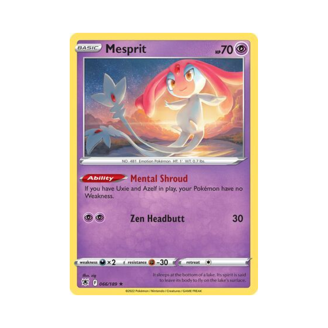 포켓몬 TCG 엠라이트 RH 아스트랄 레디안스 (영문판)(Pokemon TCG Mesprit RH Astral Radiance (English Ver.)) - 1