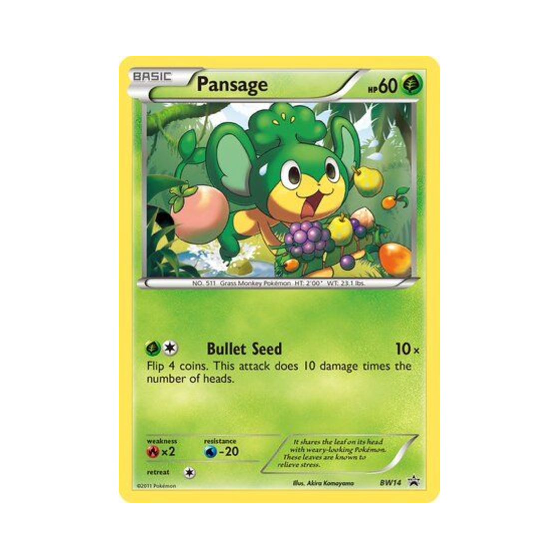 포켓몬 TCG 야나프 P 블랙 & 화이트 프로모카드 (영문판)(Pokemon TCG Pansage P Black & White Promos (English Ver.)) - 1