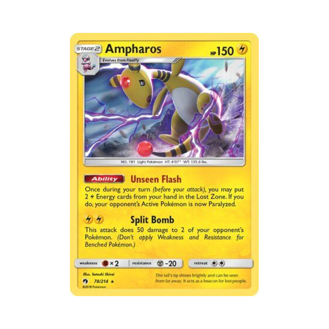 포켓몬 TCG 전룡 RH 로스트 썬더 (영문판)(Pokemon TCG Ampharos RH Lost Thunder (English Ver.)) - 1