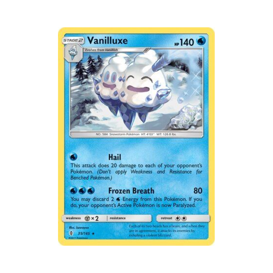 포켓몬 TCG 배바닐라 R 가디언스 라이징 (영문판)(Pokemon TCG Vanilluxe R Guardians Rising (English Ver.)) - 1
