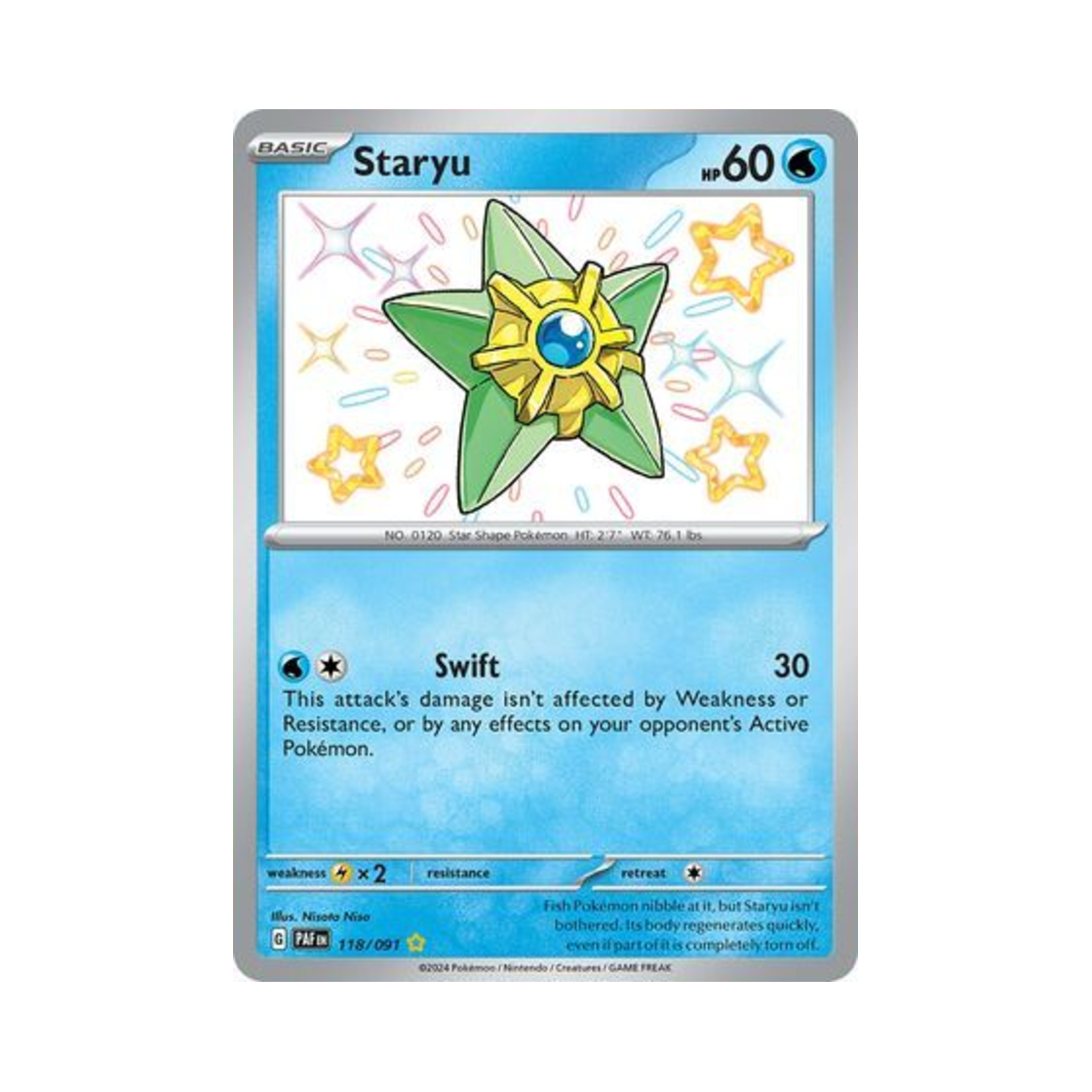 포켓몬 TCG 별가사리 SR 팔데아 페이트 (영문판)(Pokemon TCG Staryu SR Paldean Fates (English Ver.)) - 1