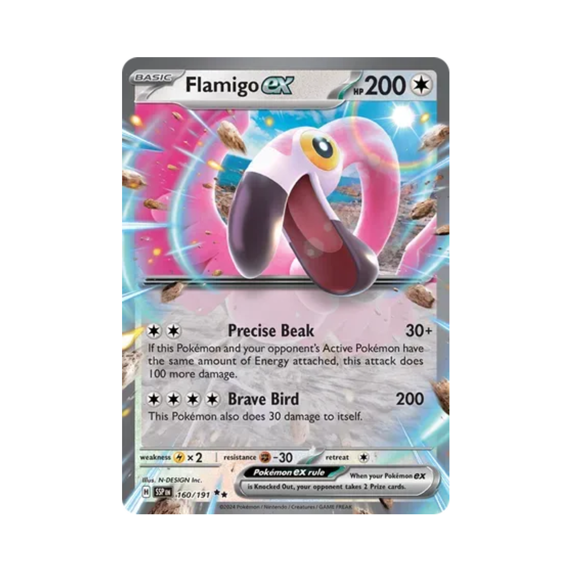포켓몬 TCG 꼬이밍고 ex DR 서징 스파크 (영문판)(Pokemon TCG Flamigo ex DR Surging Sparks (English Ver.)) - 1