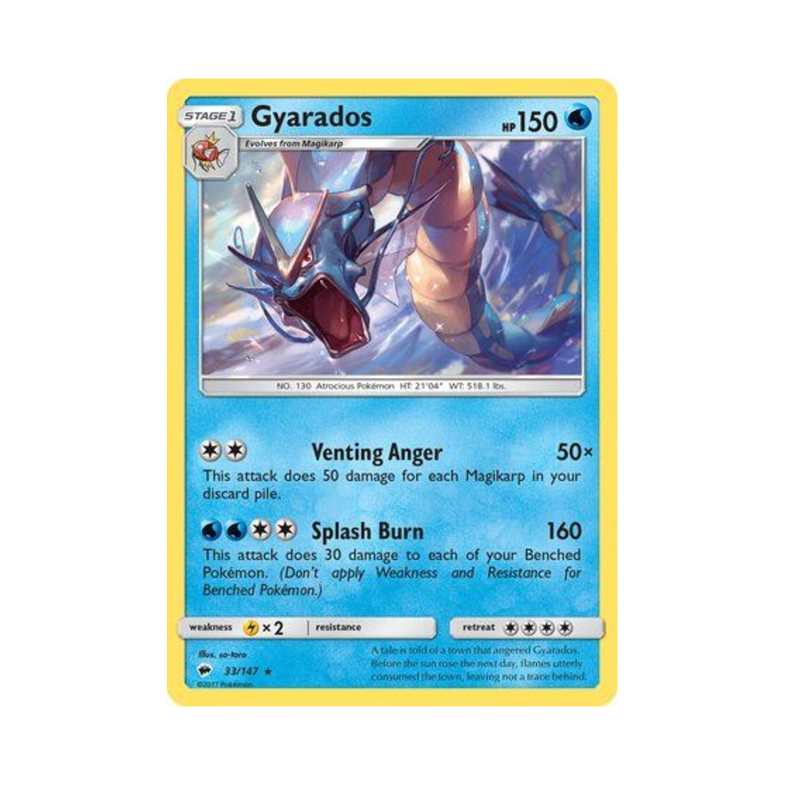 포켓몬 TCG 갸라도스 RH 버닝 쉐도우 (영문판)(Pokemon TCG Gyarados RH Burning Shadows (English Ver.)) - 1