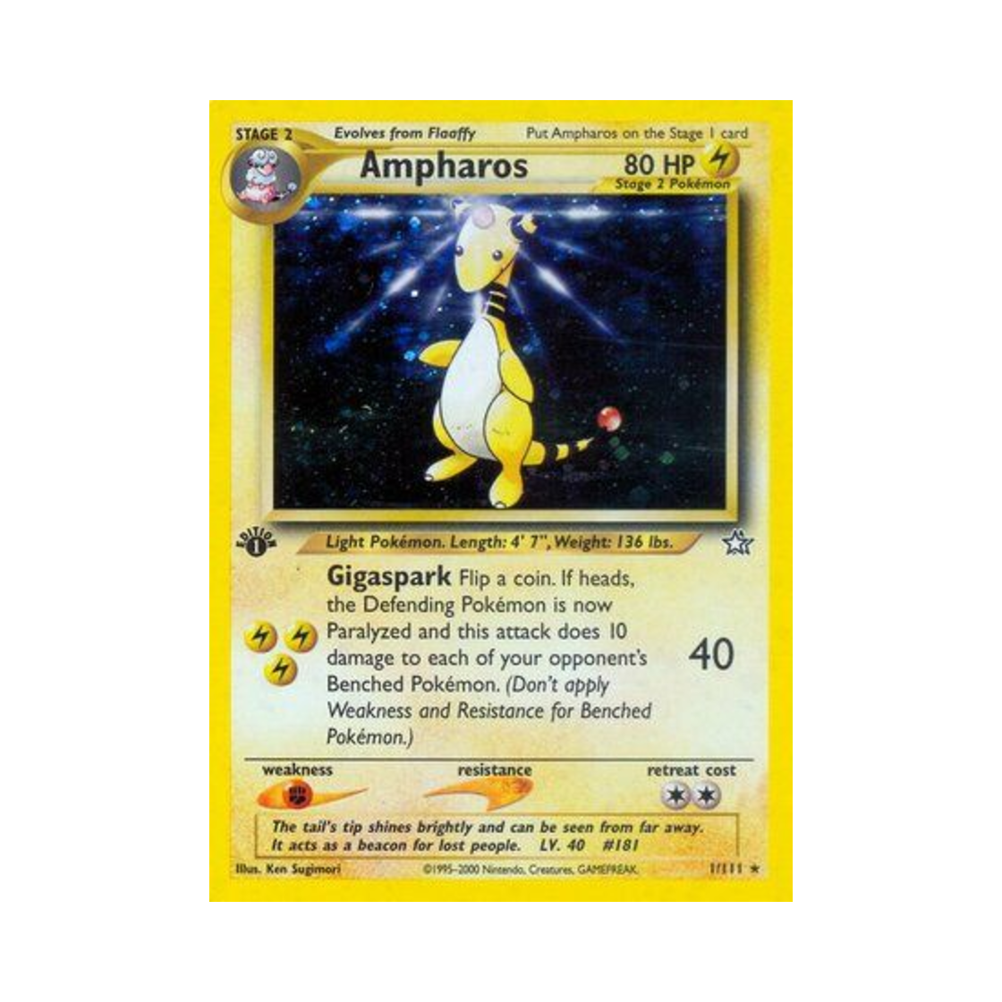 포켓몬 TCG 전룡 RH 네오 제네시스 (영문판)(Pokemon TCG Ampharos RH Neo Genesis (English Ver.)) - 1