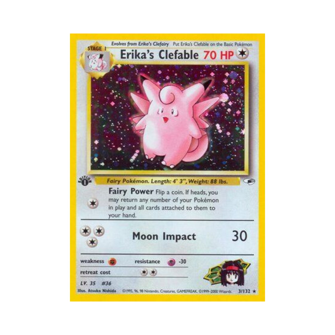 포켓몬 TCG 민화의 픽시 RH 짐 히어로즈 (영문판)(Pokemon TCG Erika's Clefable RH Gym Heroes (English Ver.))