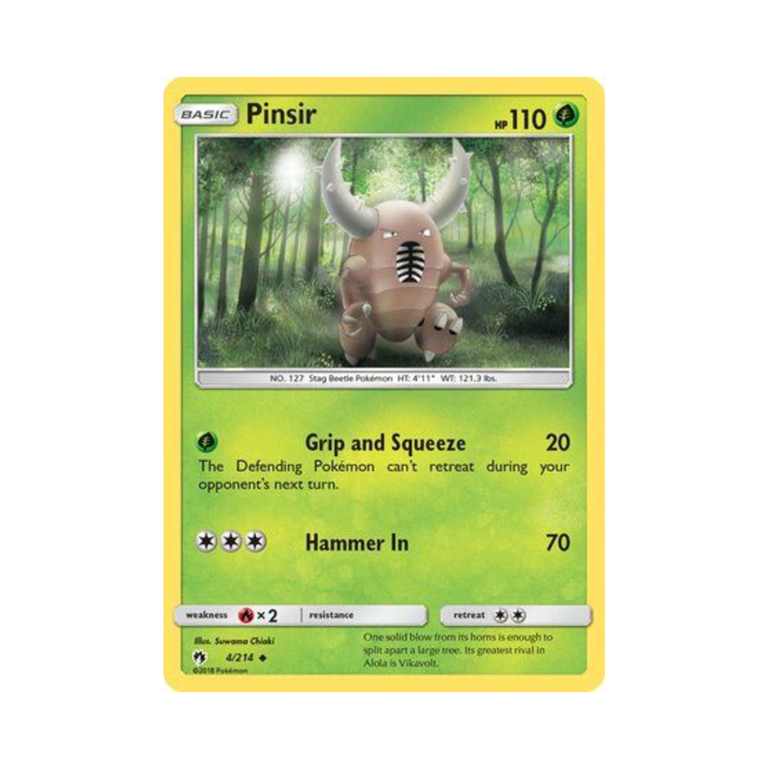 포켓몬 TCG 쁘사이저 U 로스트 썬더 (영문판)(Pokemon TCG Pinsir U Lost Thunder (English Ver.)) - 1