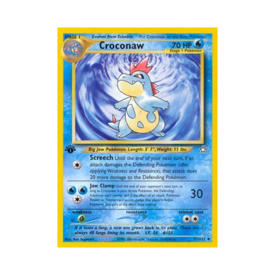 포켓몬 TCG 엘리게이 U 네오 제네시스 (영문판)(Pokemon TCG Croconaw U Neo Genesis (English Ver.)) - 1