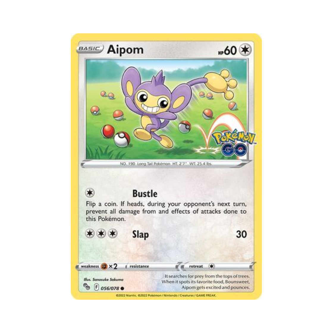 포켓몬 TCG 에이팜 C 포켓몬 고 (영문판)(Pokemon TCG Aipom C Pokemon GO (English Ver.)) - 1