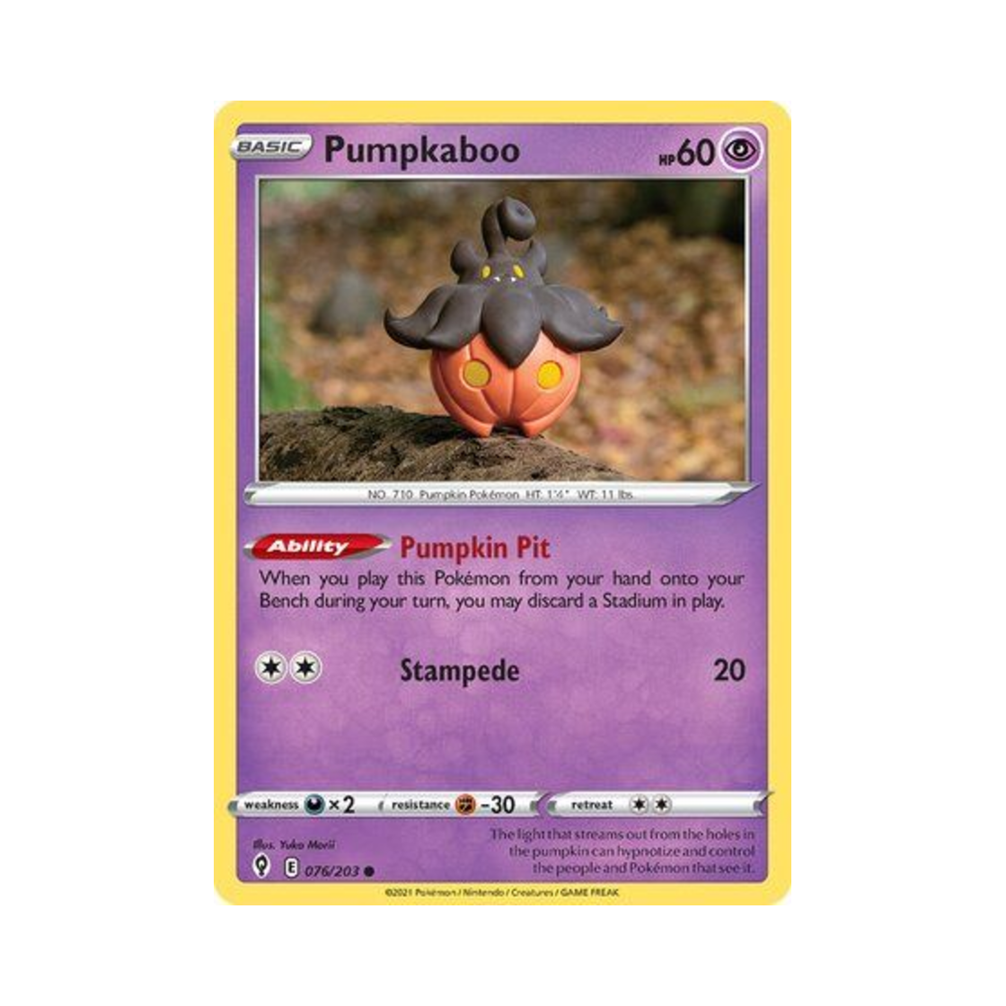 포켓몬 TCG 호바귀 C 이볼빙 스카이즈 (영문판)(Pokemon TCG Pumpkaboo C Evolving Skies (English Ver.)) - 1