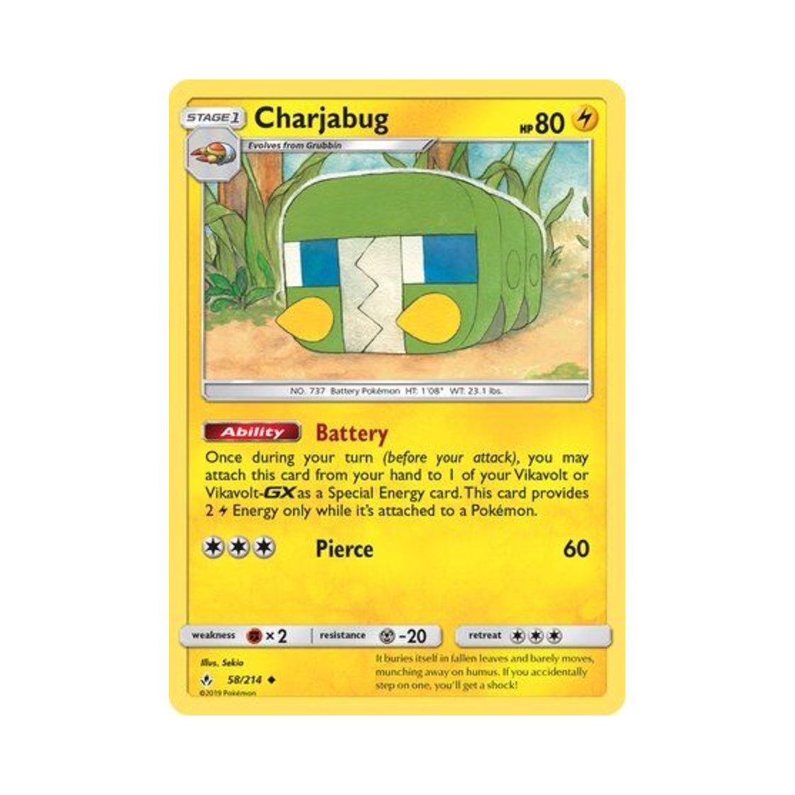 포켓몬 TCG 전지충이 U 언브로큰 본즈 (영문판)(Pokemon TCG Charjabug U Unbroken Bonds (English Ver.)) - 1
