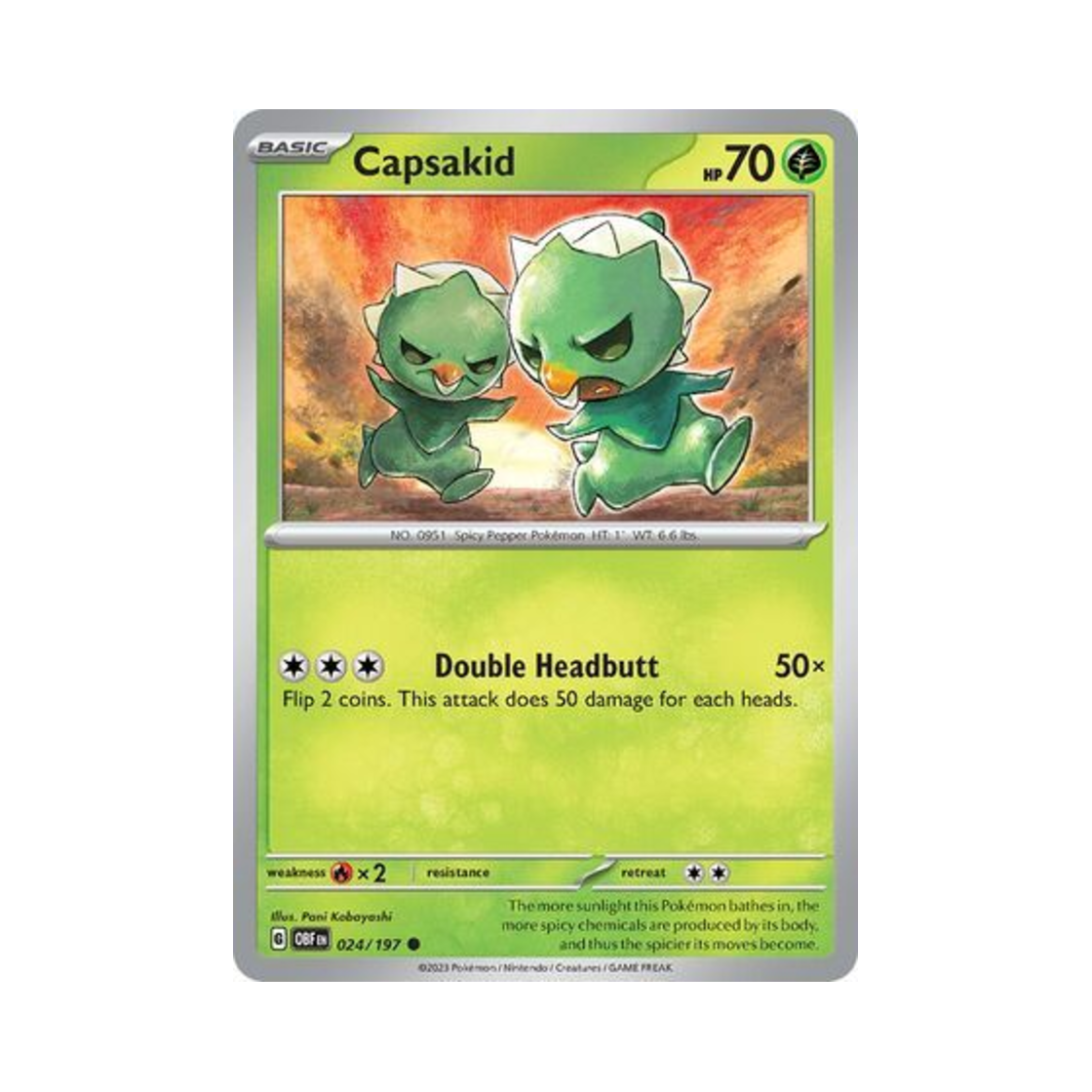 포켓몬 TCG 캡싸이 C 옵시디언 플레임즈 (영문판)(Pokemon TCG Capsakid C Obsidian Flames (English Ver.))
