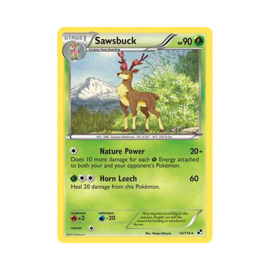 포켓몬 TCG 바라철록 R 블랙 & 화이트 (영문판)(Pokemon TCG Sawsbuck R Black & White (English Ver.))