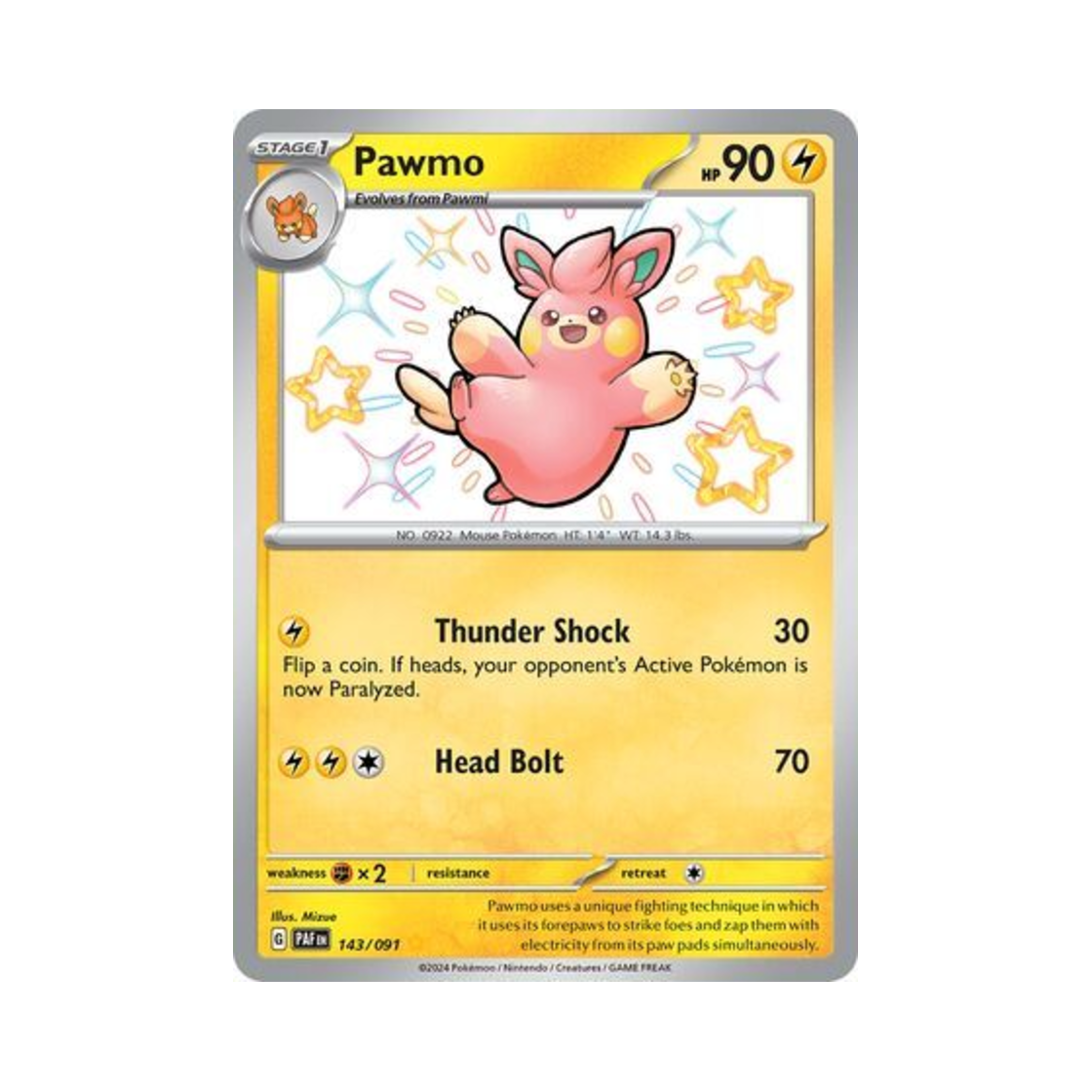 포켓몬 TCG 빠모트 SR 팔데아 페이트 (영문판)(Pokemon TCG Pawmo SR Paldean Fates (English Ver.)) - 1