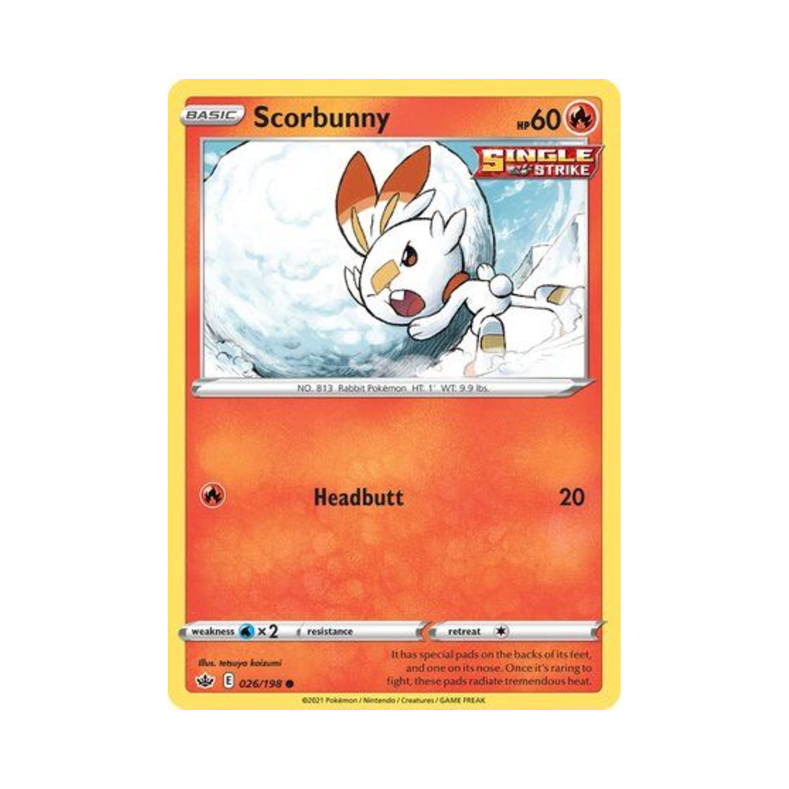 포켓몬 TCG 염버니 C 칠링 레인 (영문판)(Pokemon TCG Scorbunny C Chilling Reign (English Ver.))