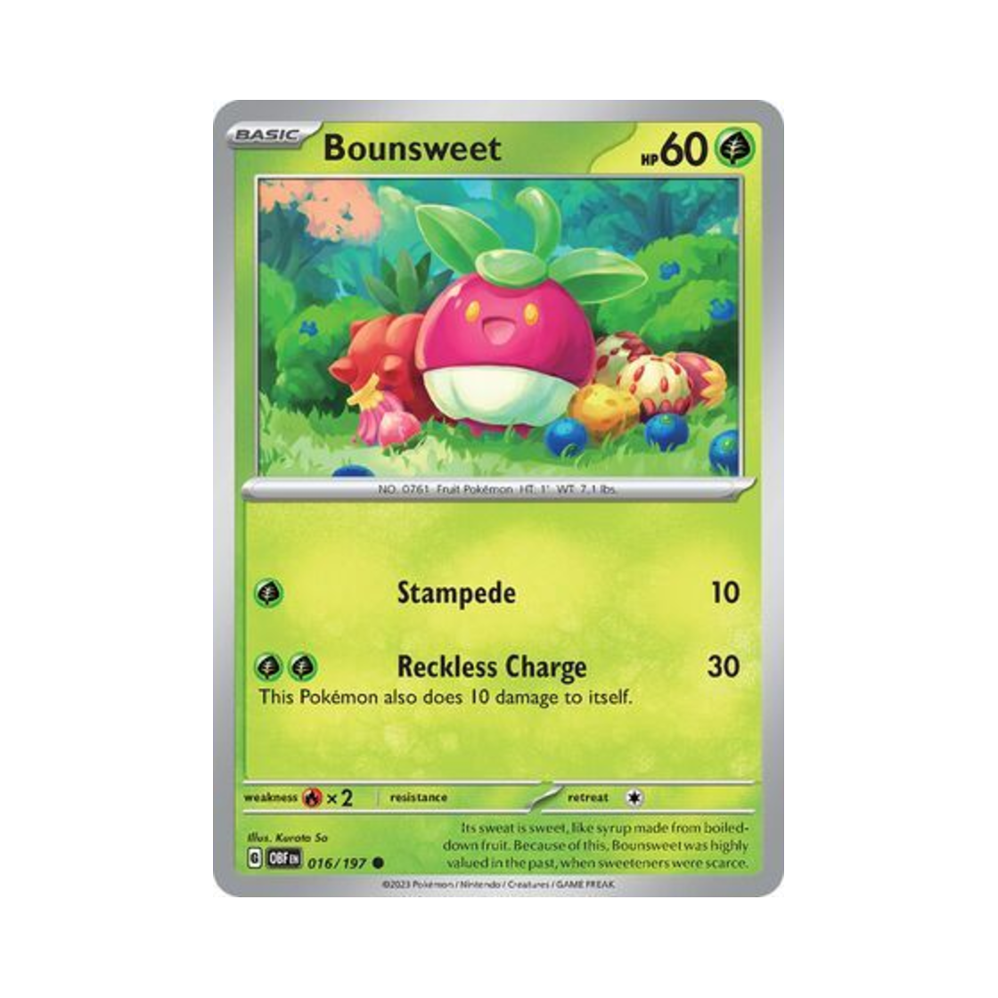 포켓몬 TCG 달콤아 C 옵시디언 플레임즈 (영문판)(Pokemon TCG Bounsweet C Obsidian Flames (English Ver.)) - 1