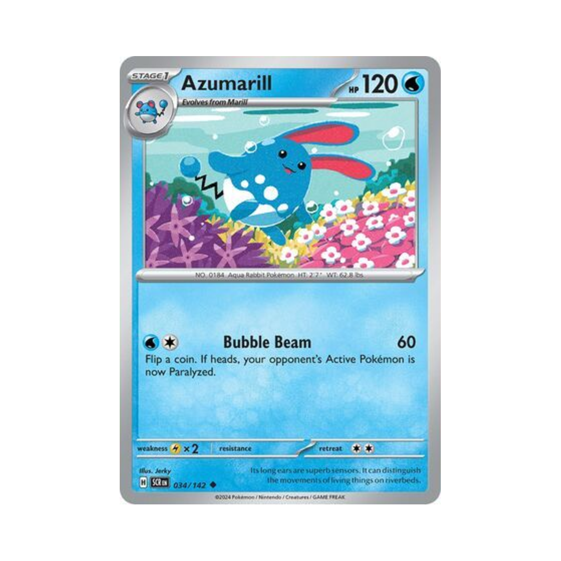 포켓몬 TCG 마릴리 U 스텔라 크라운 (영문판)(Pokemon TCG Azumarill U Stellar Crown (English Ver.))