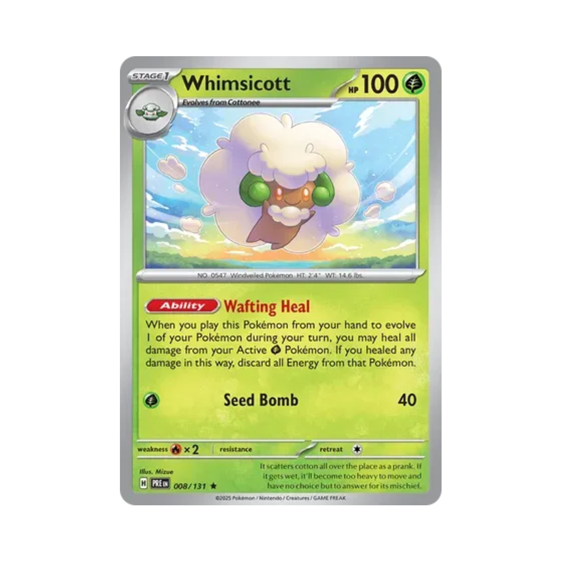 포켓몬 TCG 엘풍 R 프리즈매틱 에볼루션즈 (영문판)(Pokemon TCG Whimsicott R Prismatic Evolutions (English Ver.)) - 1